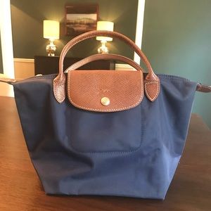 Small navy blue Longchamp handbag